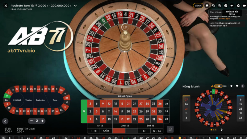 Roulette tại Casino AB77