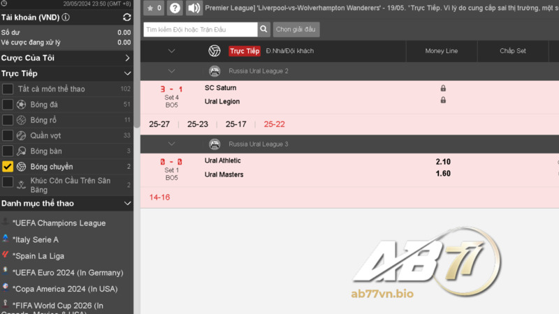  kèo cược thể thao tại AB77.